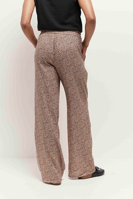 PRIMA - FLUID SAND TROUSERS WITH MINI GIRAFFE PRINT 2