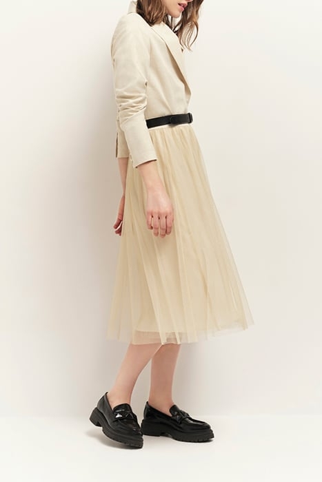 JOSEPHA - CHAMPAGNE-COLOURED LONG SKIRT IN SEQUINED TULLE 4