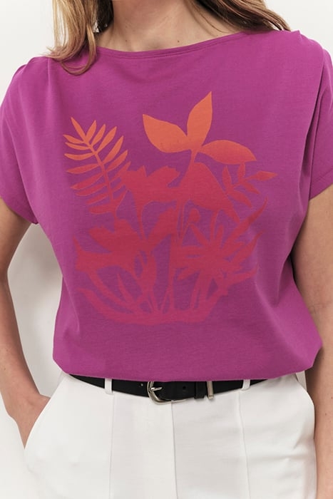 MAGNUS - ORGANIC COTTON PINK T-SHIRT WITH PALM TREE VISUALS 4
