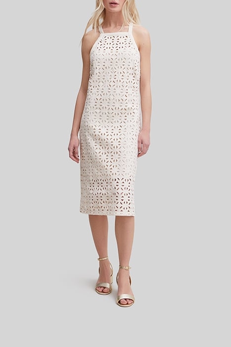 ECRU MACRAMÉ GRAPHIC MIDI DRESS 1