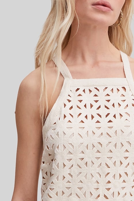 ECRU MACRAMÉ GRAPHIC MIDI DRESS 4