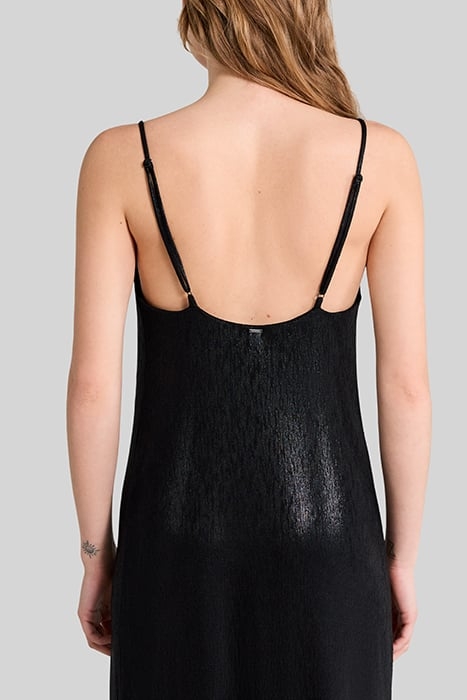 BLACK LAMÉ STRAPPY MIDI DRESS 5