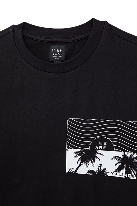 BOYS’ BLACK T-SHIRT WITH PALM TREE PRINT ON FRONT 3