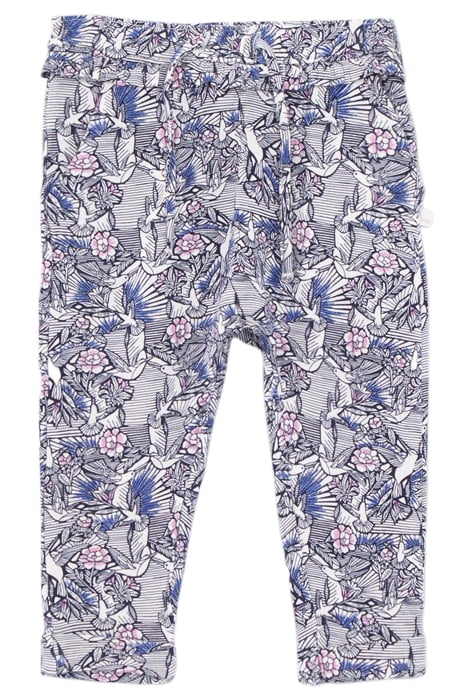 BABY GIRLS' ECRU WAX HUMMINGBIRD PRINT HAREM PANTS 1
