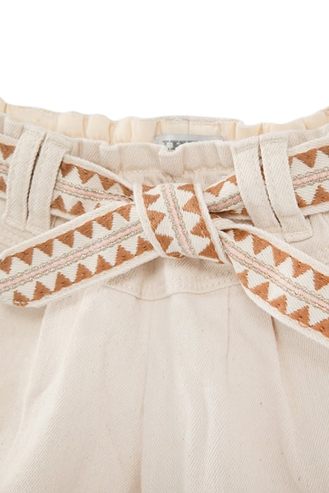 BABY GIRLS’ ECRU JEANS WITH ETHNIC EMBROIDERY WAISTBAND 7