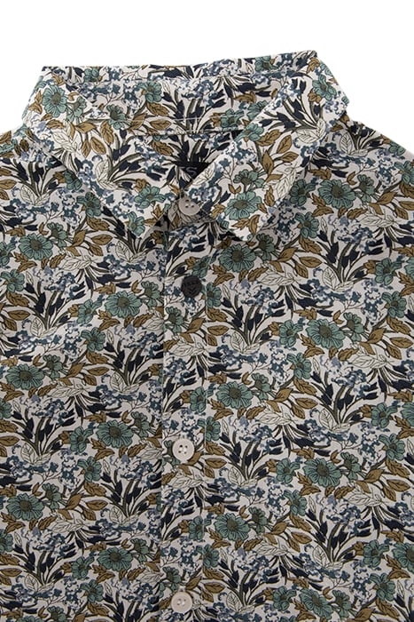 BOYS’ KHAKI SHIRT WITH GREEN FLOWER PRINT 3