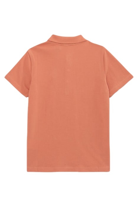 BOYS’ TERRACOTTA COTTON POLO SHIRT WITH EMBROIDERED GUITAR 2