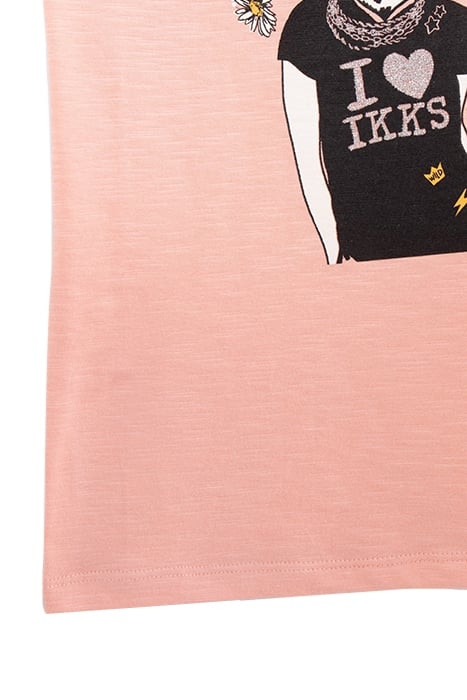 GIRLS' PEACH ORGANIC COTTON ROCK-LEOPARD T-SHIRT 3