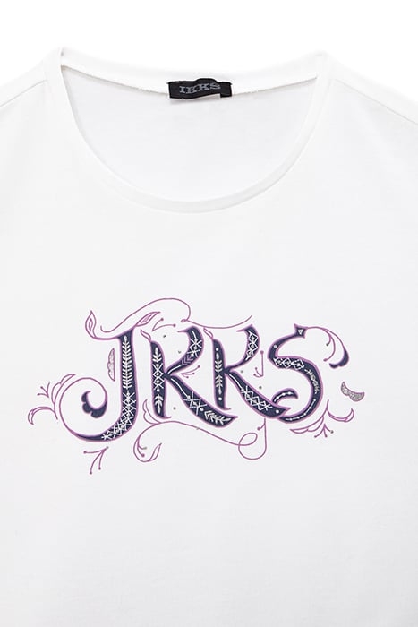 GIRLS’ OFF-WHITE T-SHIRT WITH EMBROIDERED RUFFLED SLEEVES 3