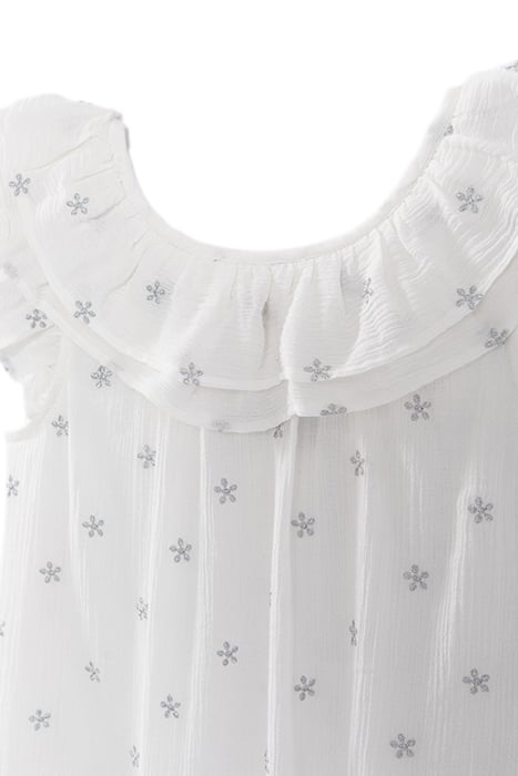 GIRLS’ ECRU COTTON GAUZE EMBROIDERED DRESS 4