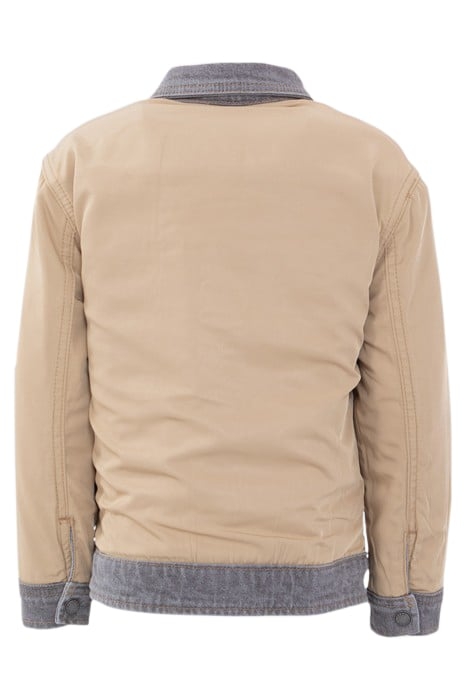 BOYS’ GREY DENIM/BEIGE NYLON REVERSIBLE JACKET 4