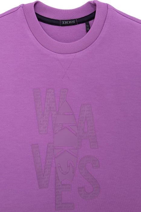 BOYS’ PURPLE TECHFLEECE SWEATSHIRT, RUBBER SURFBOARD IMAGE 3