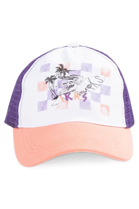 BOYS’ ORANGE, WHITE, PURPLE CAP WITH CROCODILE 2