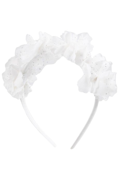 GIRLS’ WHITE HEADBAND WITH 3D FLOWER DECOR 1