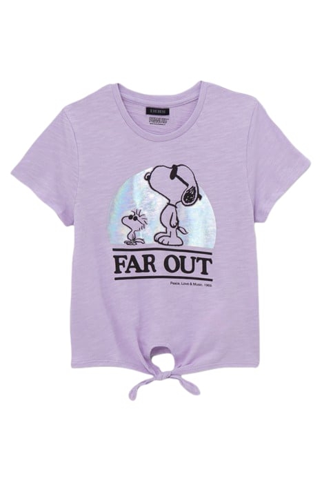 GIRLS’ LILAC T-SHIRT TO TIE WITH SNOOPY IMAGE 1