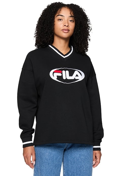 LANGERMA OVERSIZED V-NECK SWEAT SHIRT BLACK 1