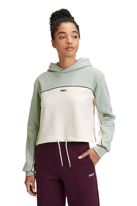 LAAGNA BLOCKED HOODY JADEITE-ANTIQUE WHITE 1