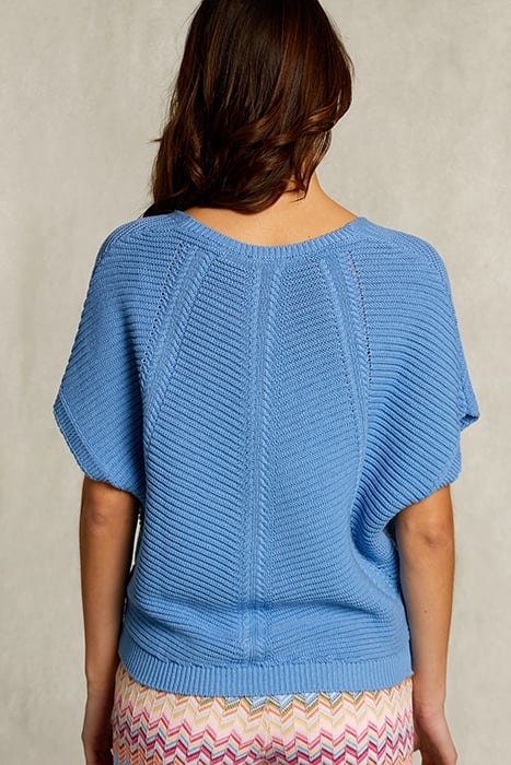 BLUE V-NECK SWEATER SHORT SLEEVES BLUE 2