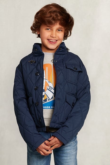 QUILTED SHORT JACKET INDIGO BLUE 4