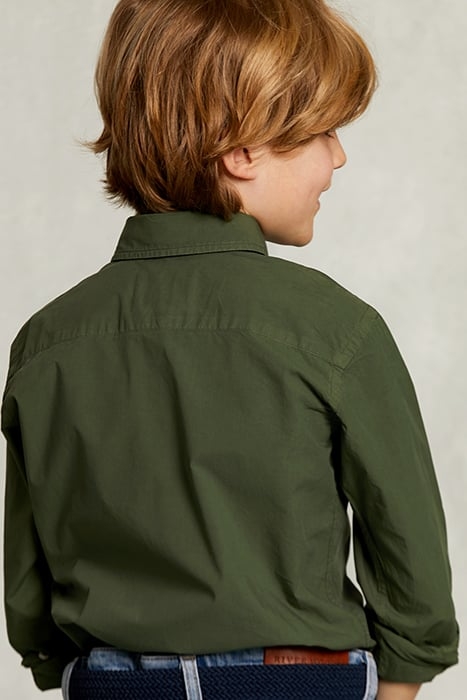 CUSTOM FIT POPLIN SHIRT TEA KHAKI 2