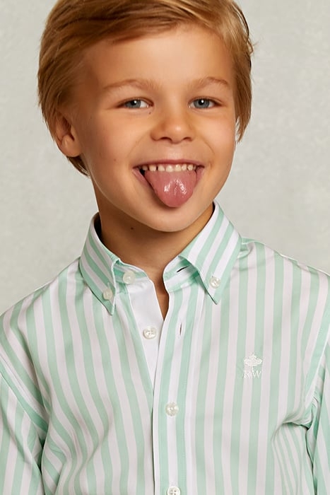 SLIM FIT STRIPED SHIRT GREEN/WHITE GREEN 4