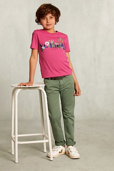 NORMAL FIT BASIC T-SHIRT IN AMARANTH PINK 3