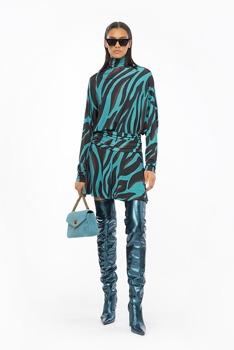 ATOM DRESS GREEN/BLACK/BURGUNDY 1