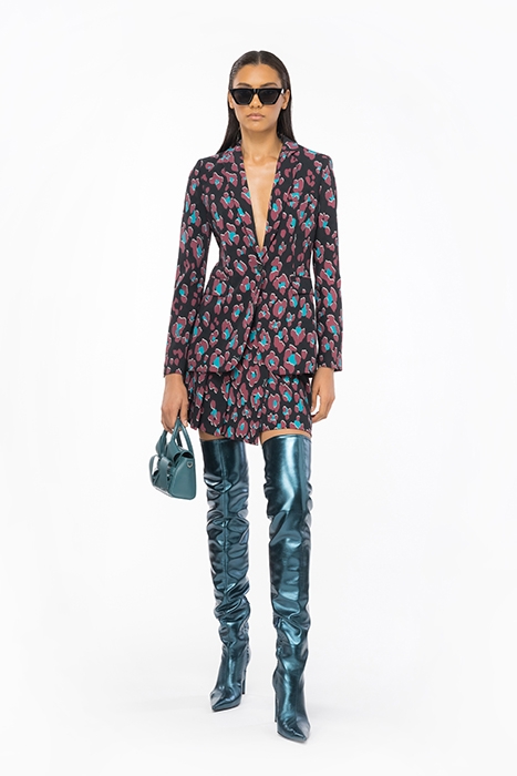 GARO SKIRT BLACK/LIGHT GREEN/BURGUNDY 1